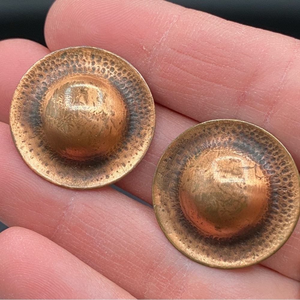 Vintage Southwestern Copper Dome Stud Earrings